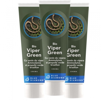 PACHET PROMOTIONAL 3 creme Viper Green cu venin de vipera si propolis verde brazilan la 100 ml