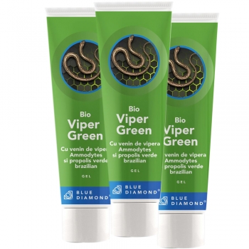 PACHET PROMOTIONAL 3 geluri Viper Green Bio cu venin de vipera si propolis verde brazilian la 100 ml